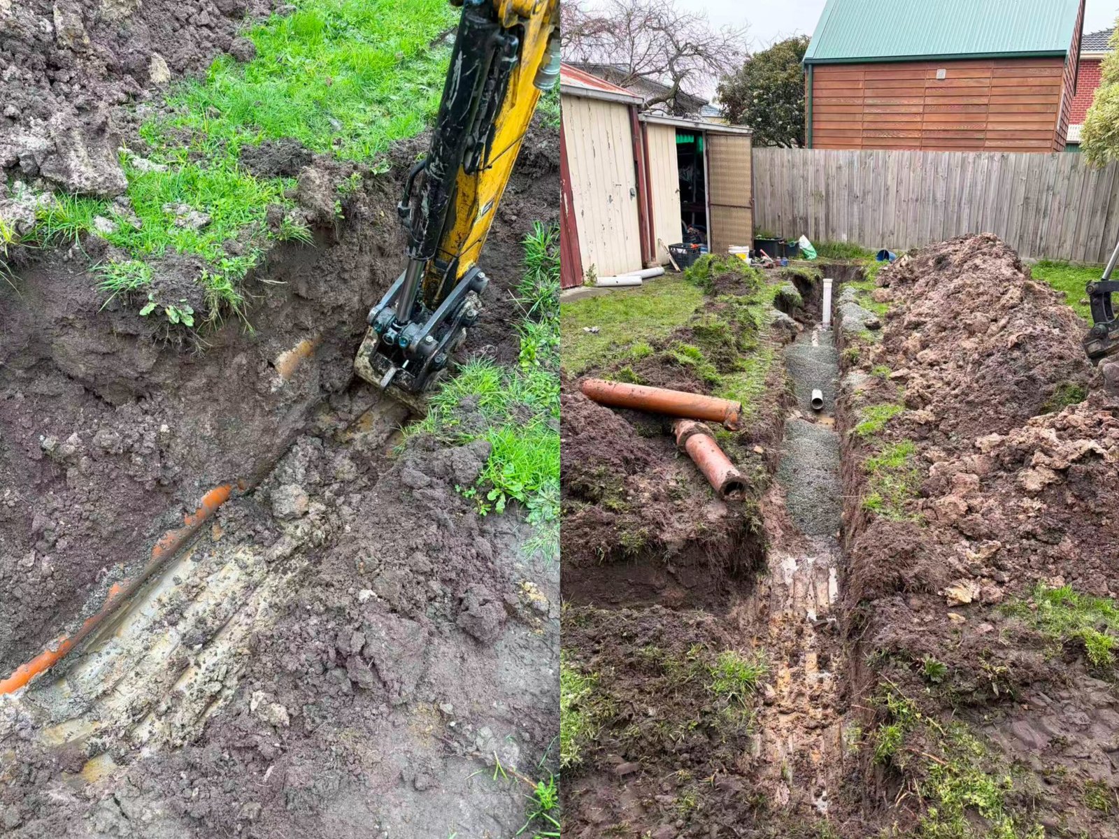Damaged drain pipe