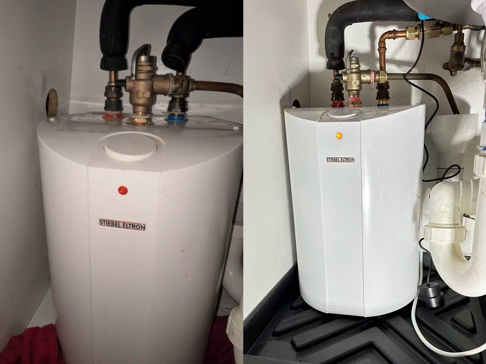 Under sink electric storage hot water replacement