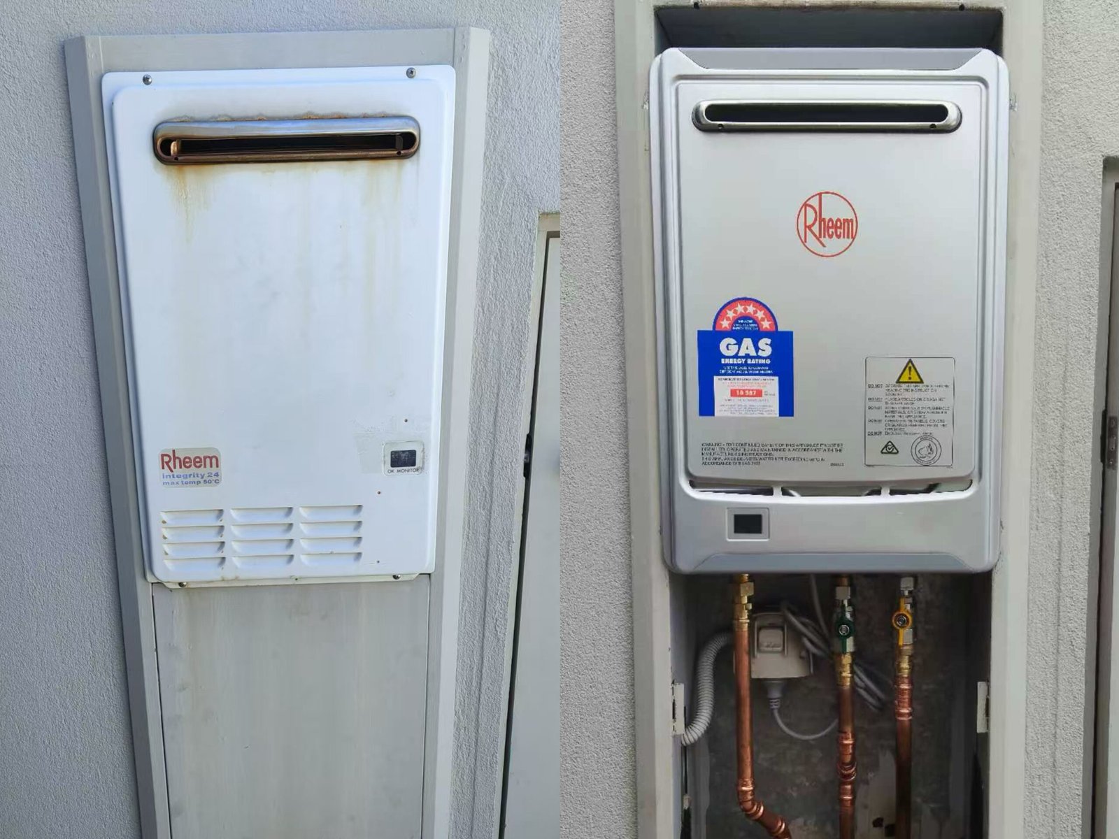 Gas continuous flow hot water replacement