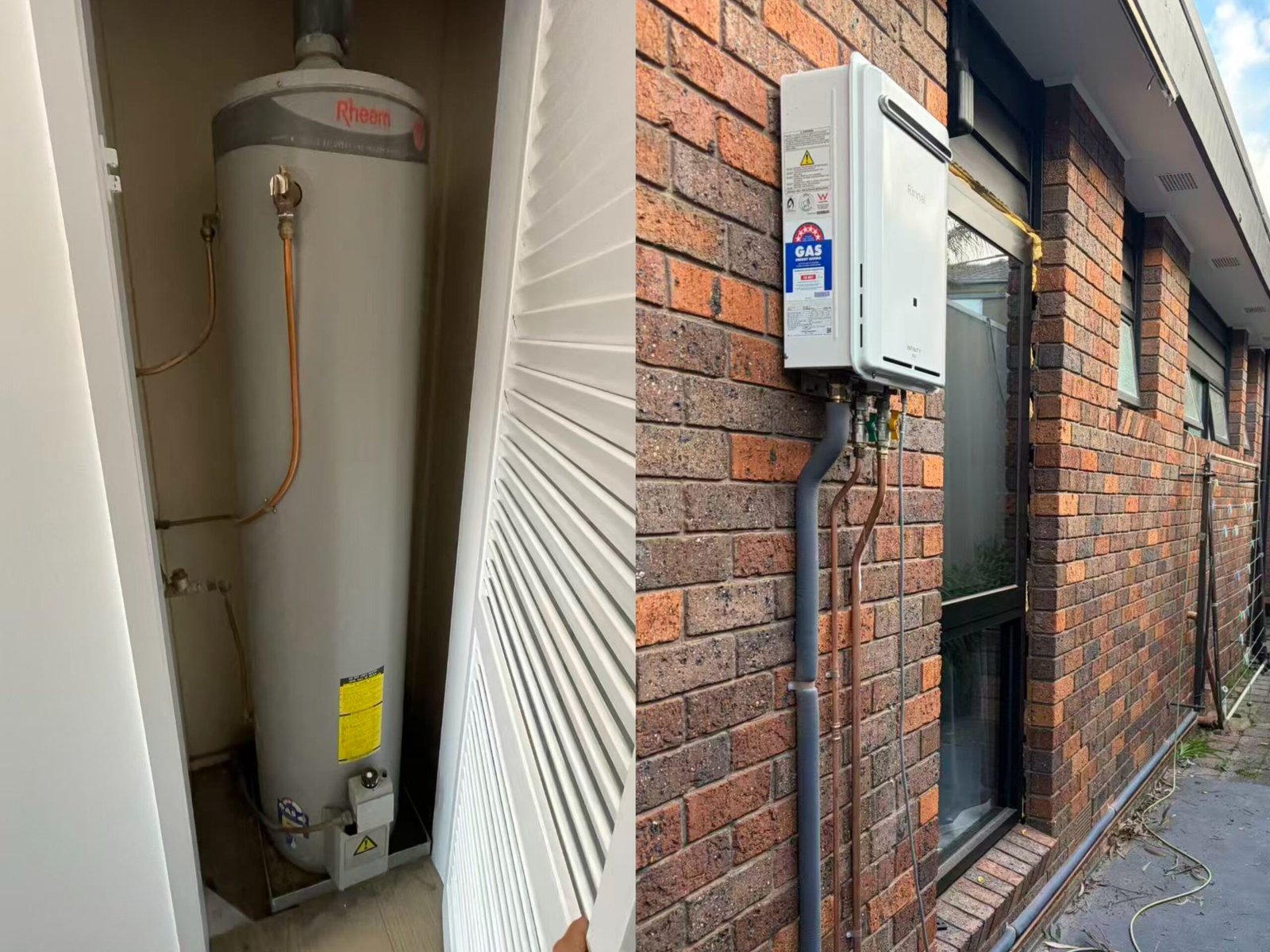 New gas continuous flow hot water system